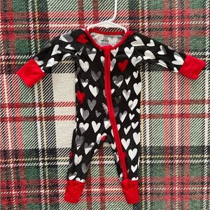 Watercolor Hearts Little Sleepies Zippy